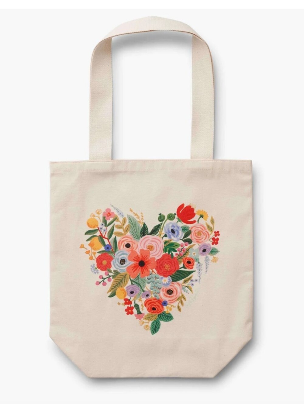 NWT Rifle Paper Co. Heart Canvas Tote - Picture 2 of 7